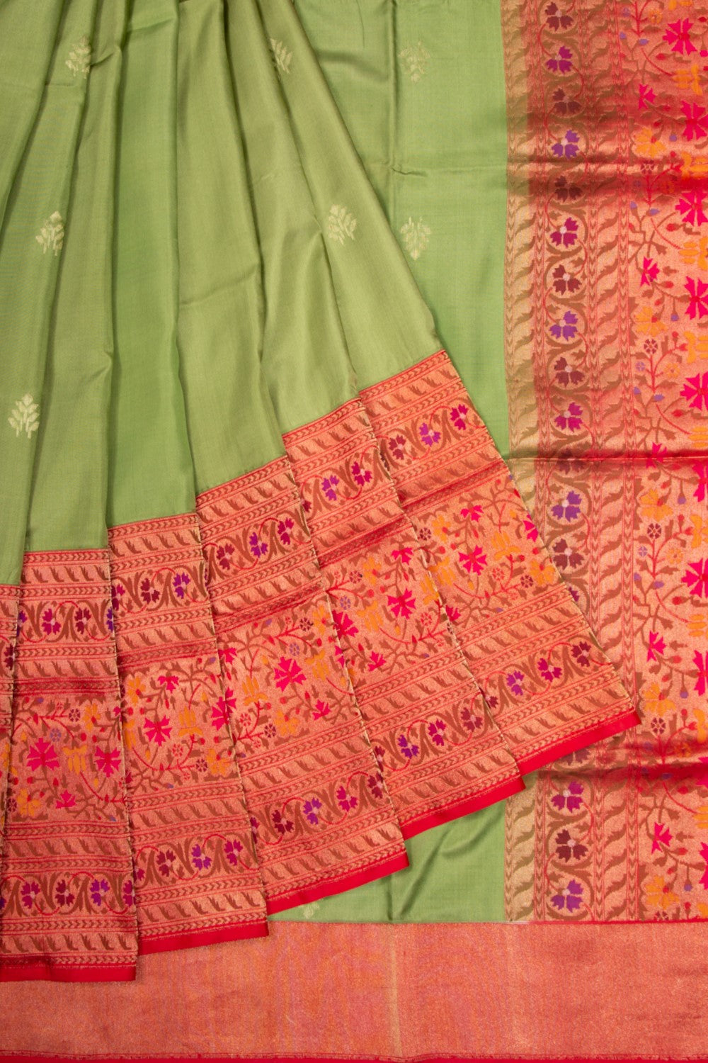 Banarasi Silk Butta Green Saree