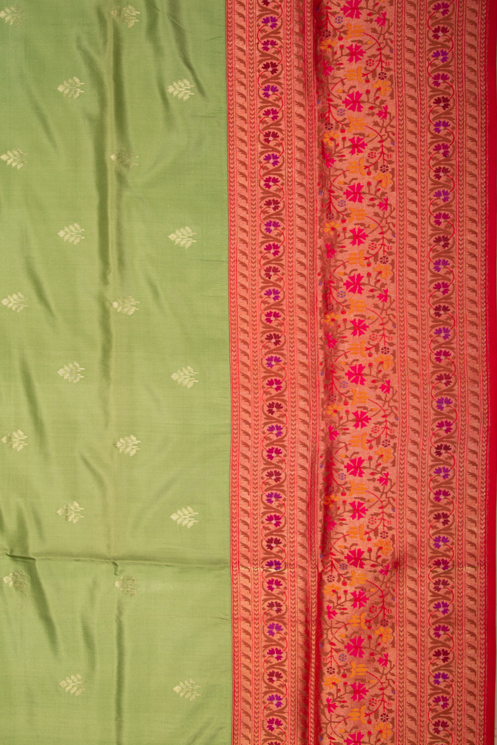 Banarasi Silk Butta Green Saree