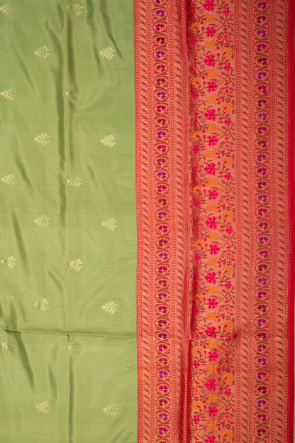 Banarasi Silk Butta Green Saree