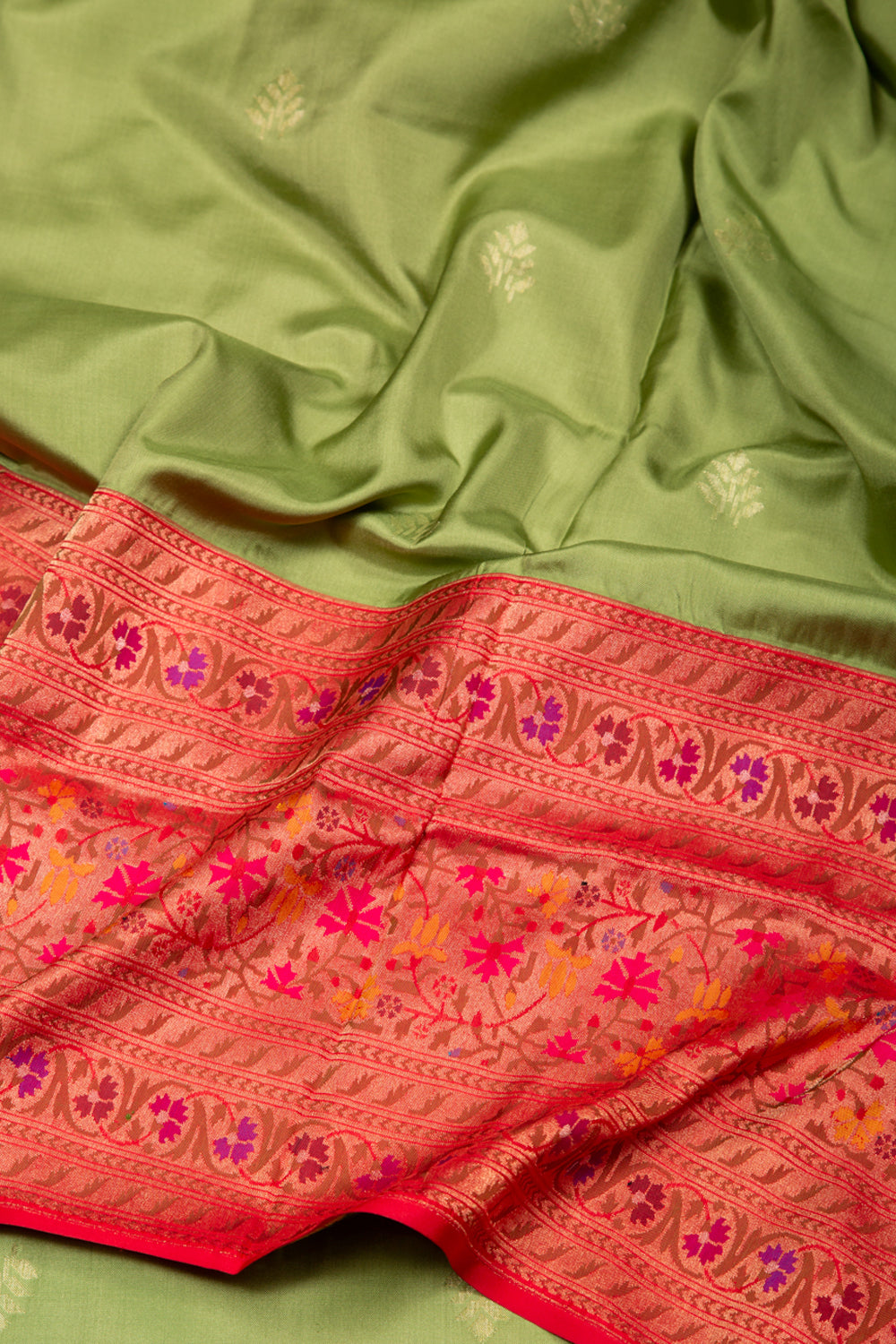 Banarasi Silk Butta Green Saree
