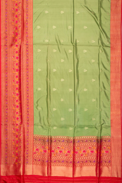 Banarasi Silk Butta Green Saree