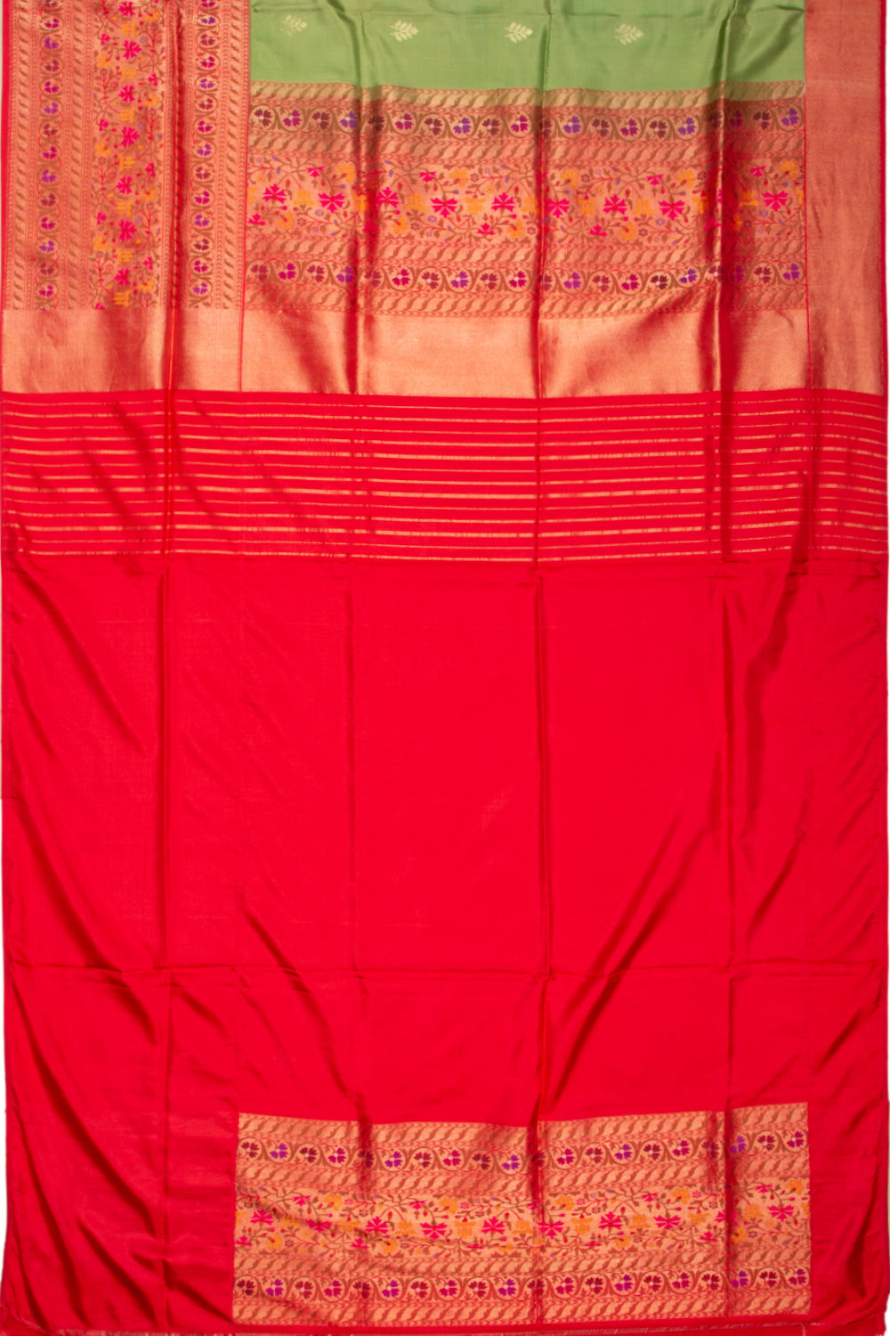 Banarasi Silk Butta Green Saree