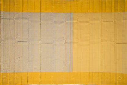 Kanchipuram Silk Tissue Brocade Grey Saree