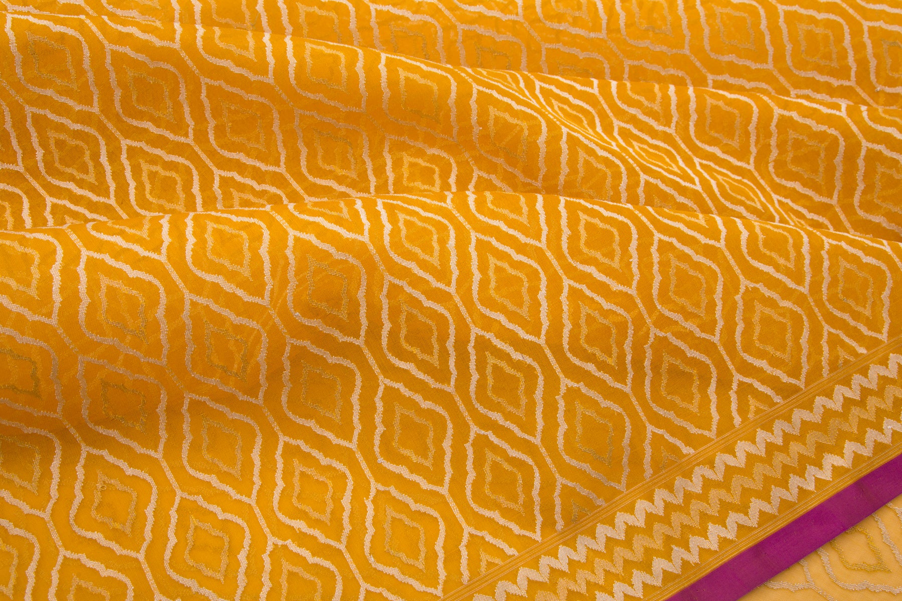 Banarasi Kora Organza Jamdani Yellow Saree