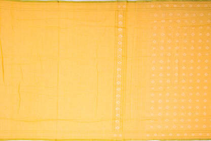 Banarasi Handspun Cotton Checks and Butta Yellow Saree