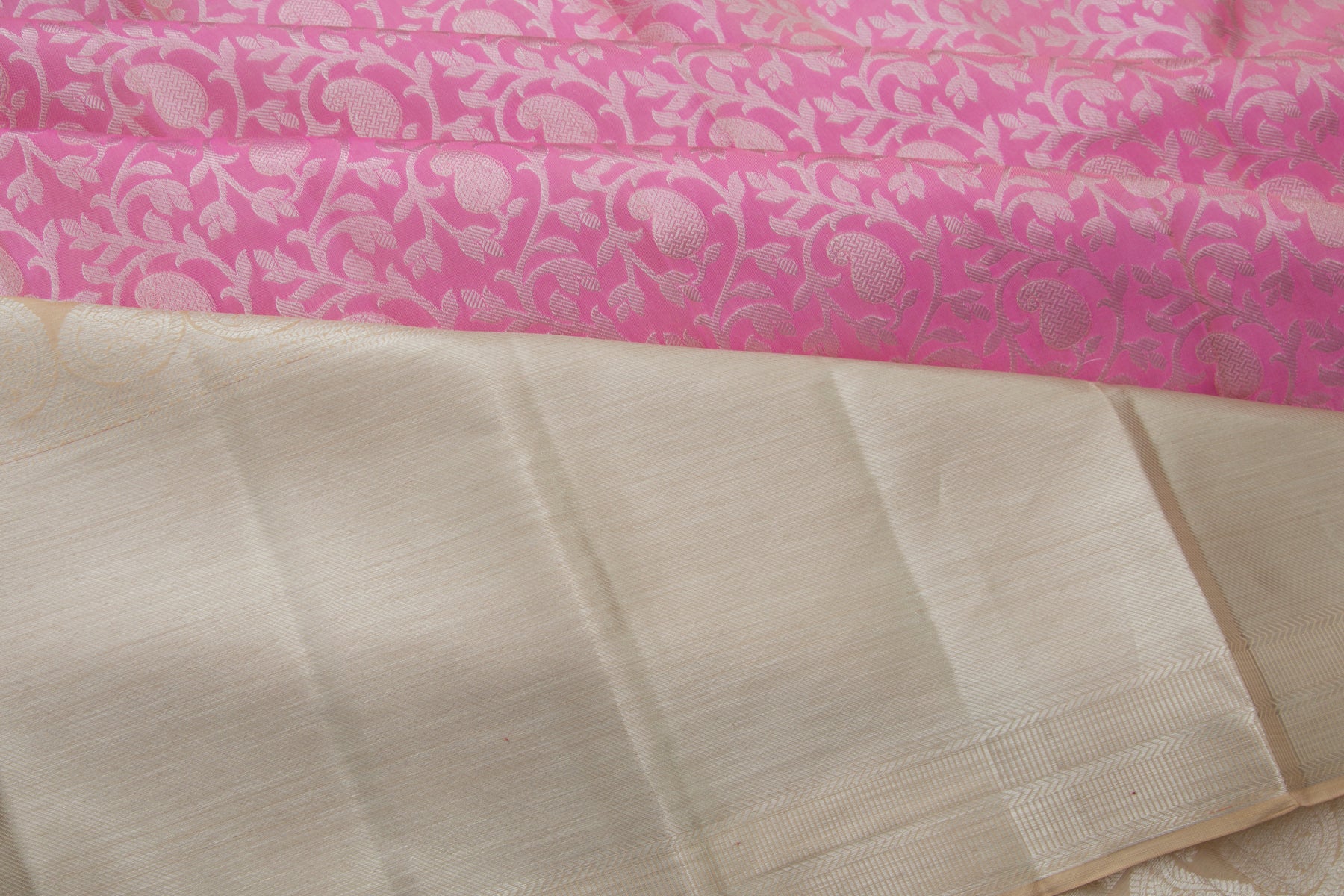 Kanchipuram Silk Jaal Pink Saree