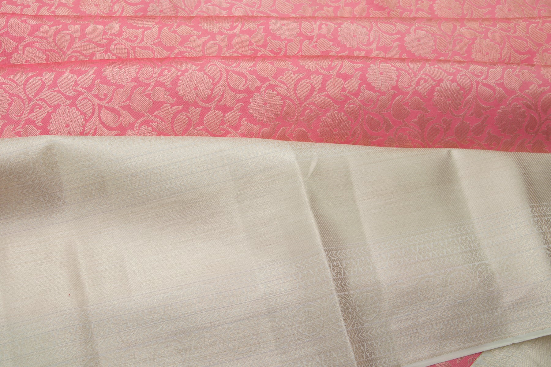 Kanchipuram Silk Jaal Peach Saree
