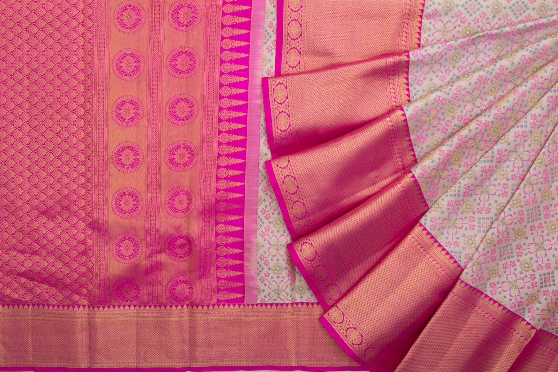 Kanchipuram Silk Jacquard Silver Saree
