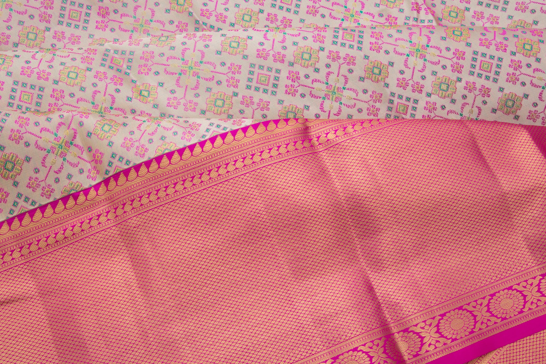 Kanchipuram Silk Jacquard Silver Saree