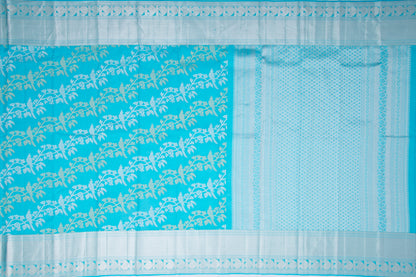 Kanchipuram Silk Jaal Sky Blue Saree