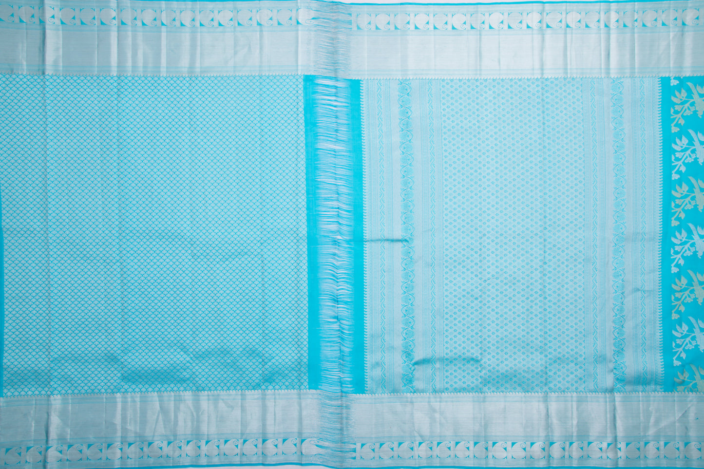 Kanchipuram Silk Jaal Sky Blue Saree