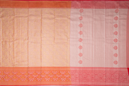 Kanchipuram Silk Tissue Jaal Peach Saree