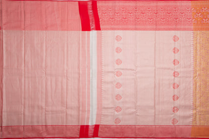 Kanchipuram Silk Tissue Jaal Peach Saree