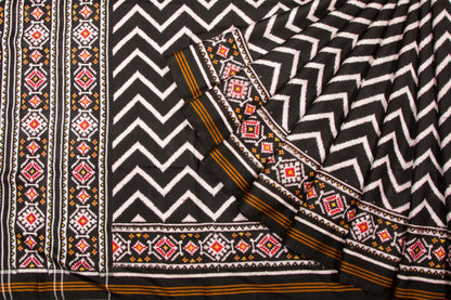 Patan Patola Silk Double Ikat Black Saree