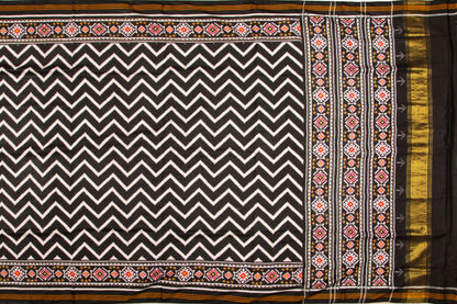 Patan Patola Silk Double Ikat Black Saree
