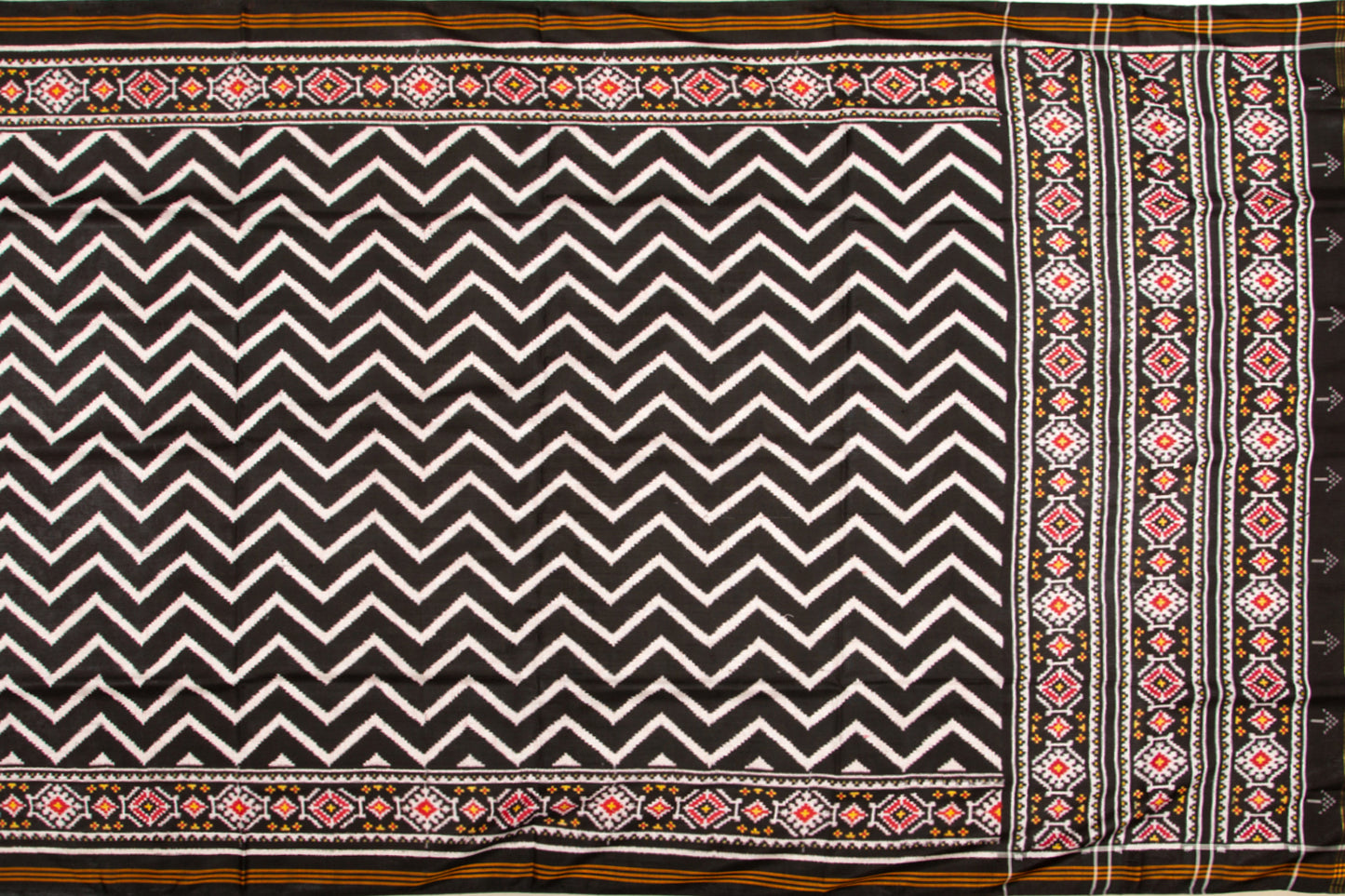 Patan Patola Silk Double Ikat Black Saree