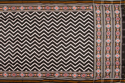 Patan Patola Silk Double Ikat Black Saree