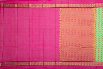 Kanchi Cotton Butta Green Saree