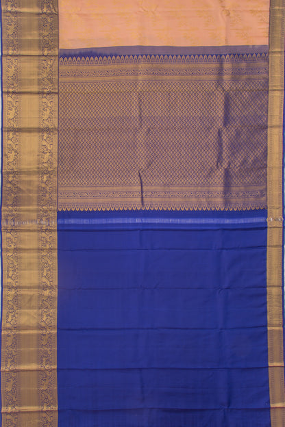 Kanchipuram Silk Jaal Peach Saree