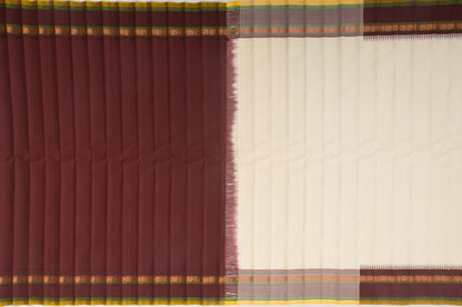 Gadwal Silk Plain Cream Saree