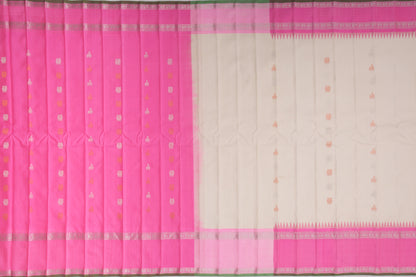 Gadwal Silk Butta Cream Saree