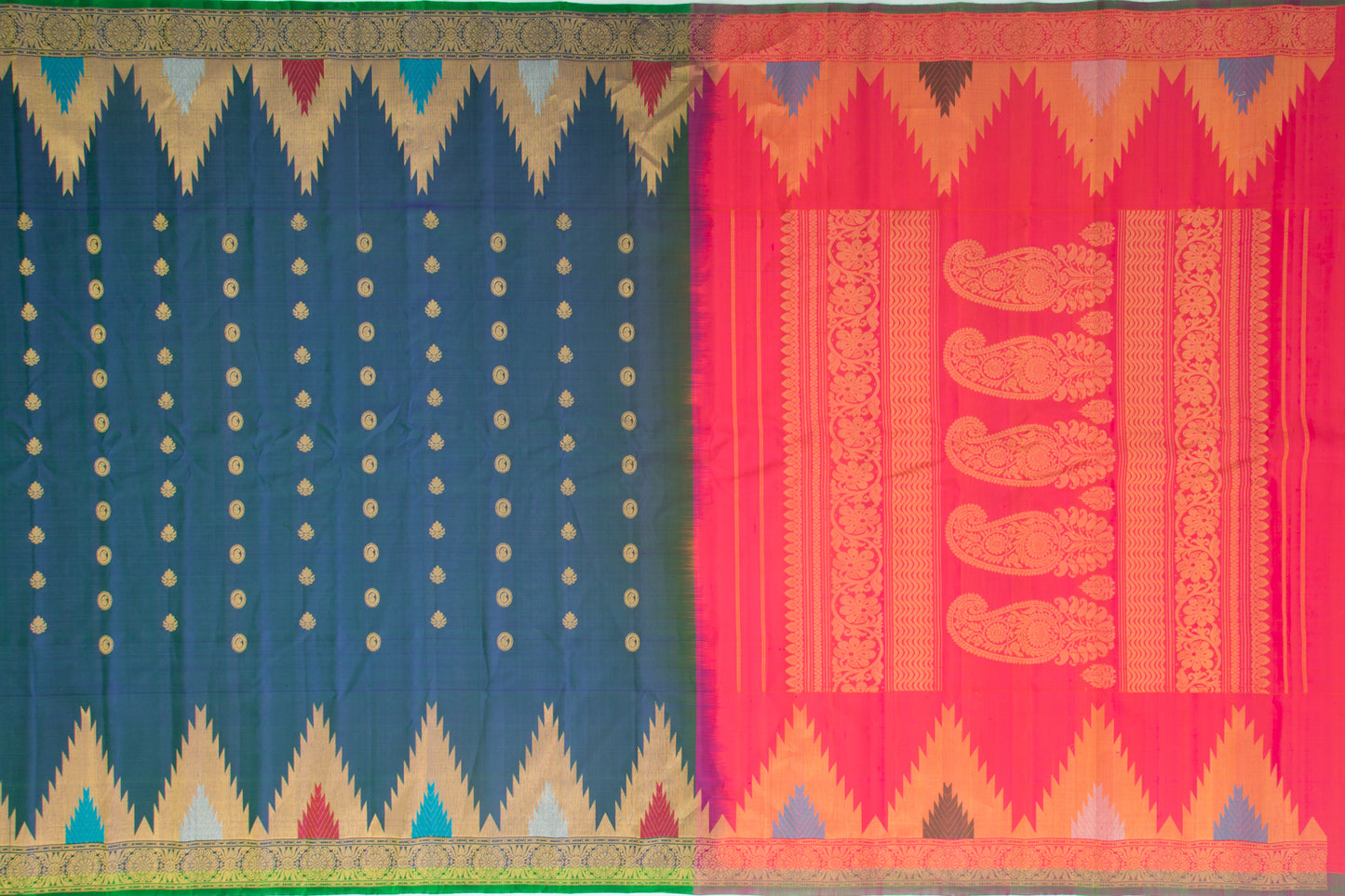 Gadwal Silk Butta Blue Saree