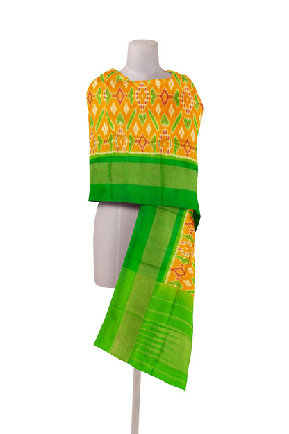 Pochampally Silk Ikat Yellow Dupatta