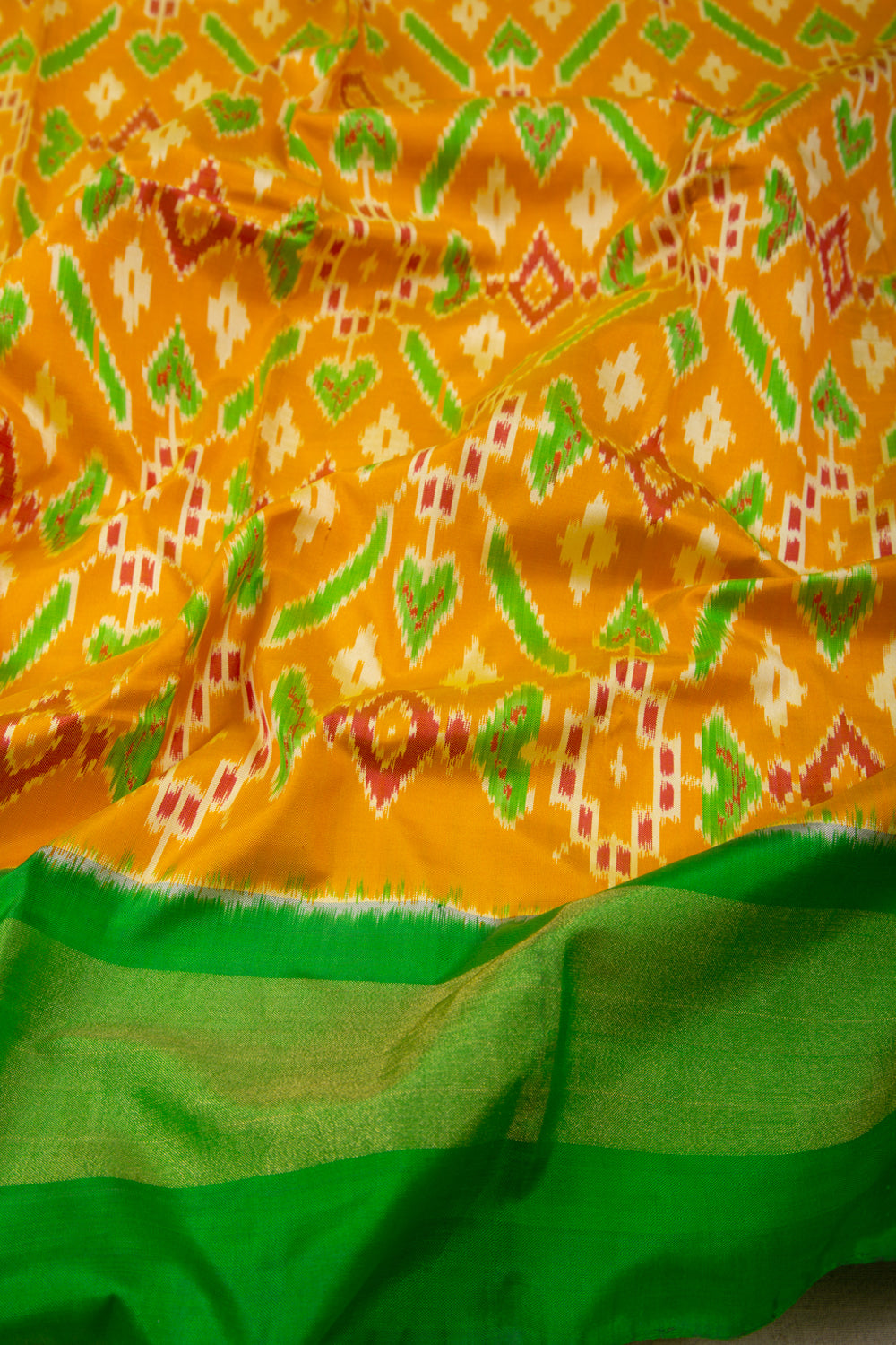 Pochampally Silk Ikat Yellow Dupatta