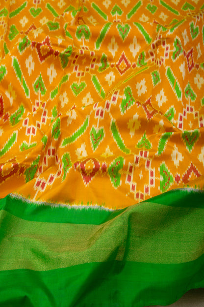 Pochampally Silk Ikat Yellow Dupatta