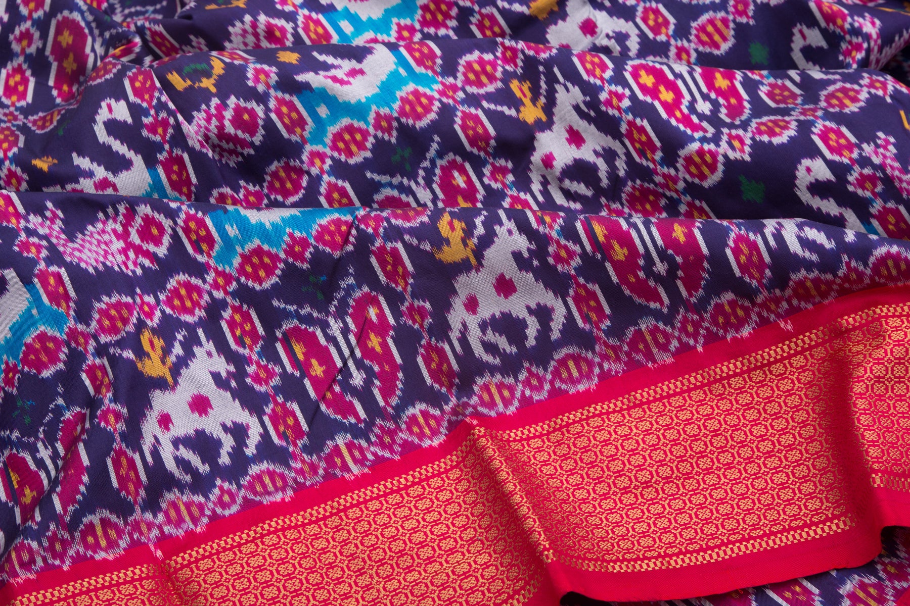Kanchipuram Silk Ikat Blue Saree