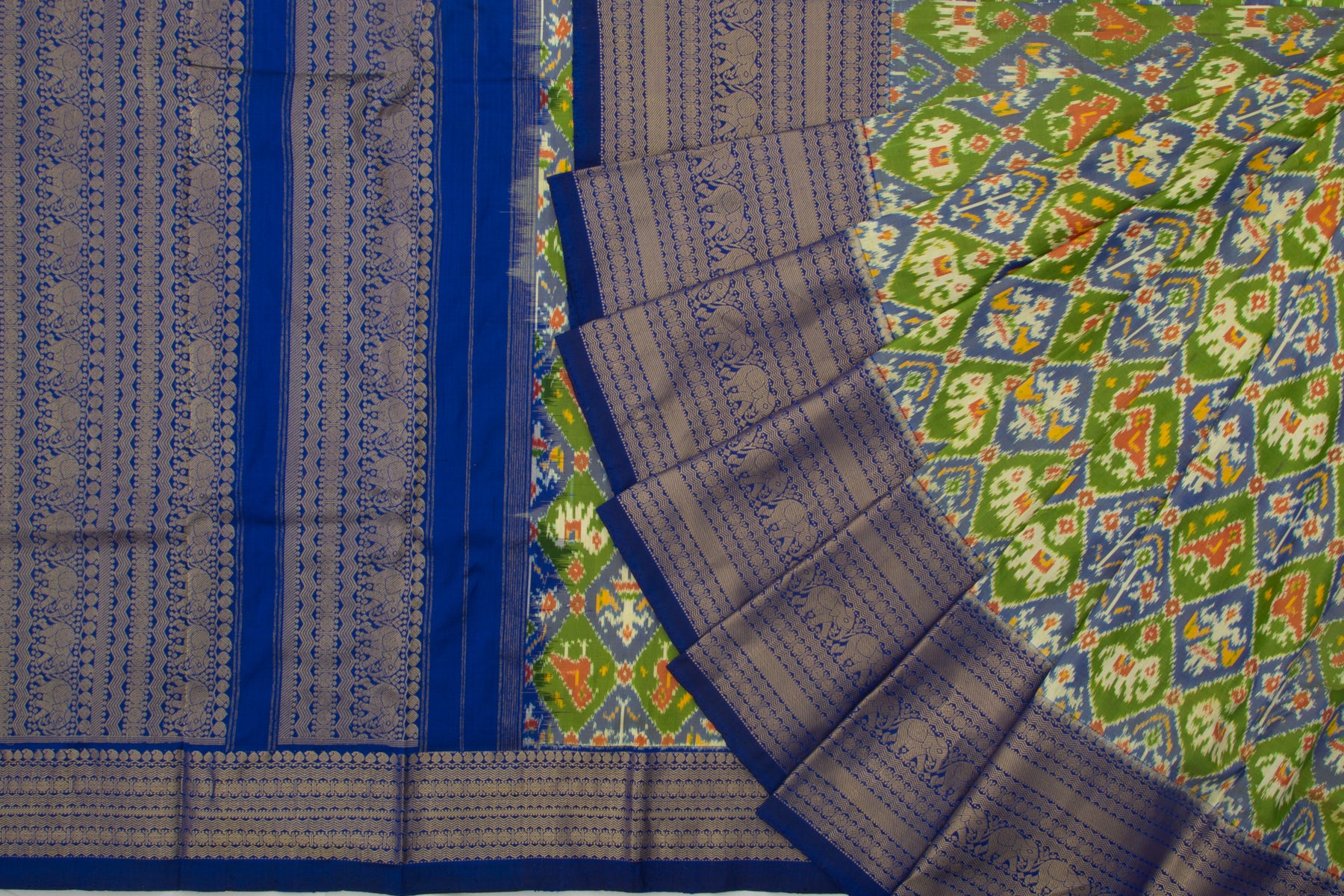 Kanchipuram Silk Ikat Green Saree