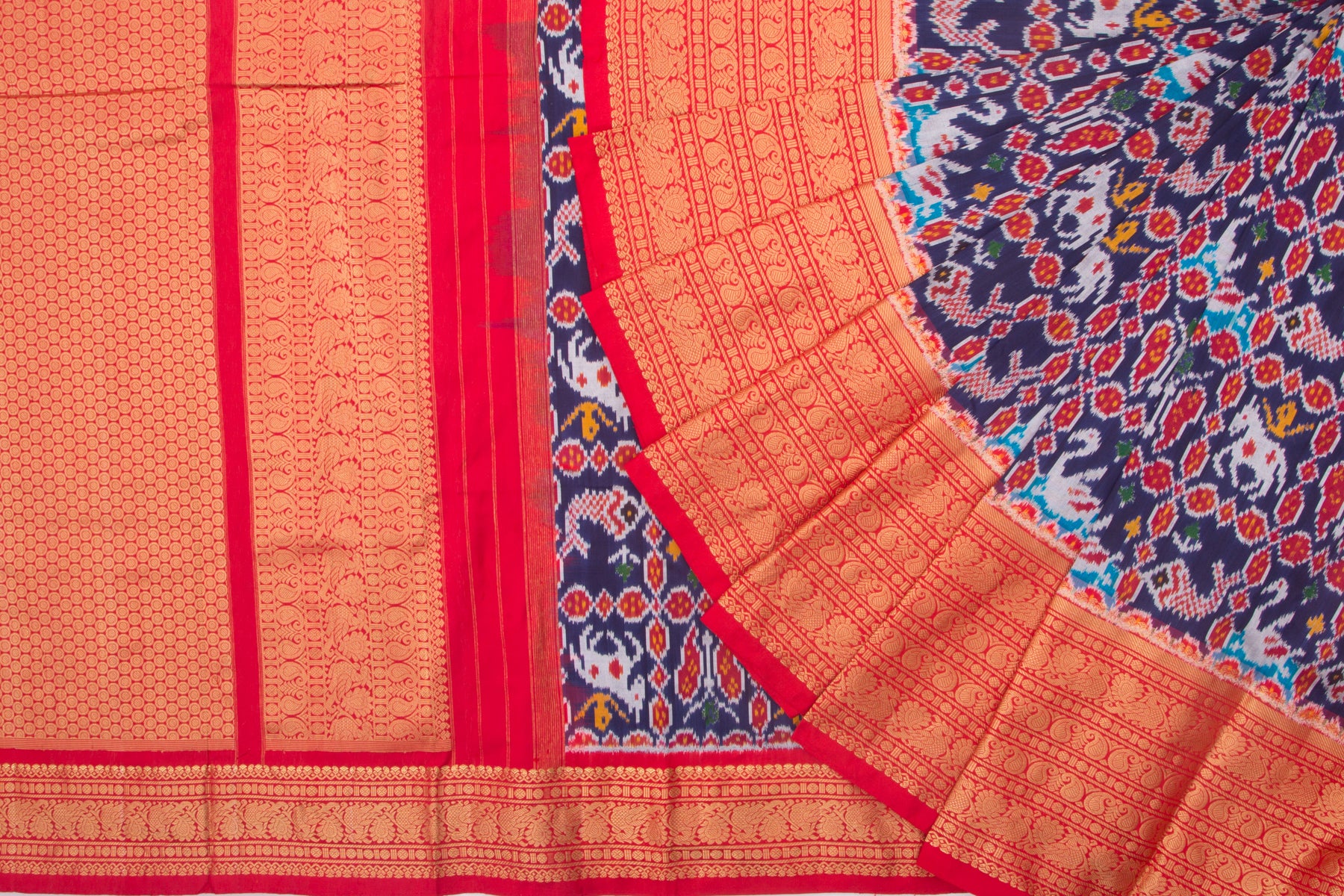 Kanchipuram Silk Ikat Blue Saree