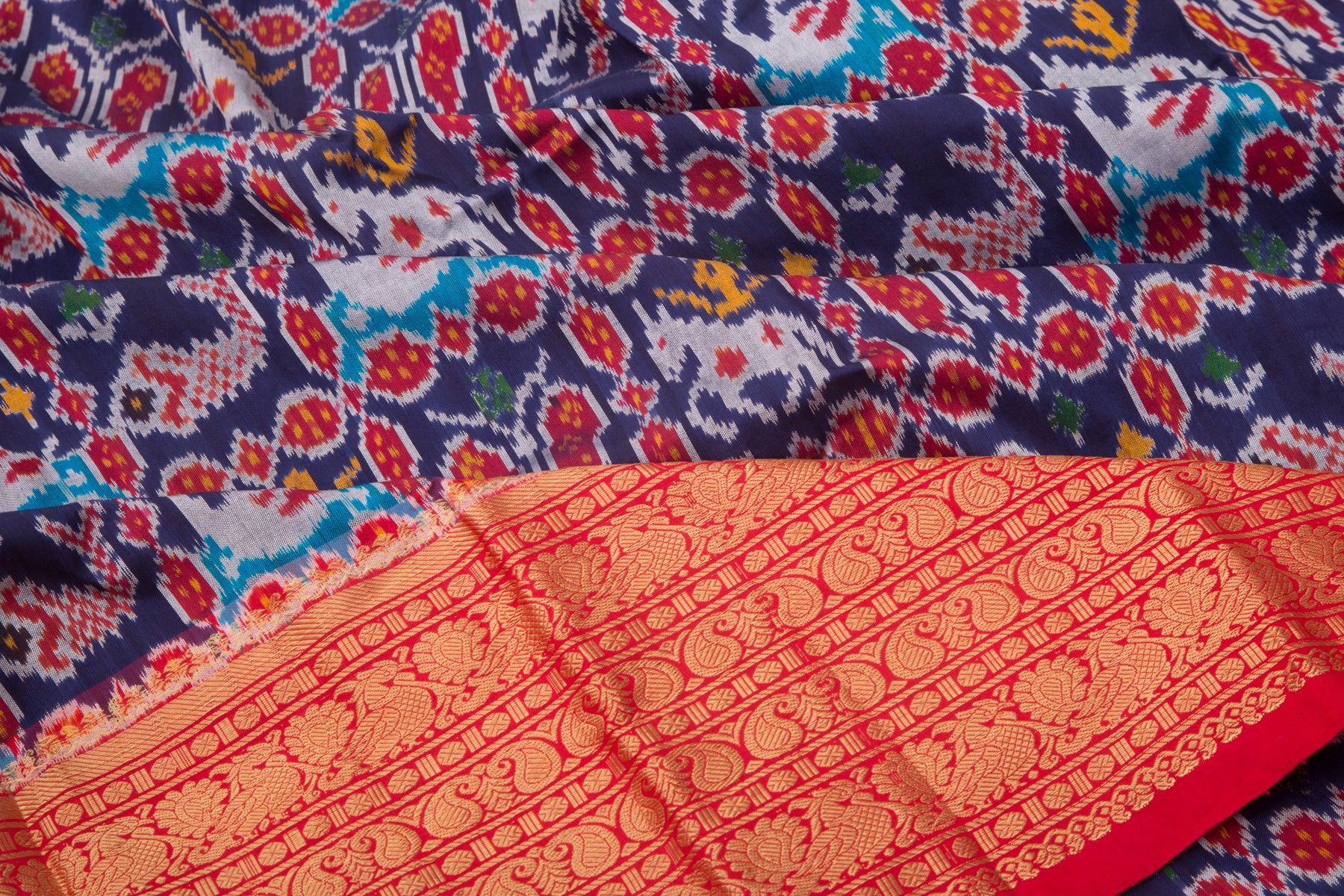 Kanchipuram Silk Ikat Blue Saree