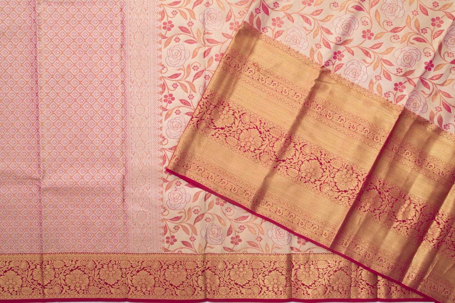 Taranga Kanchi Silk Tissue Jaal Gold Saree
