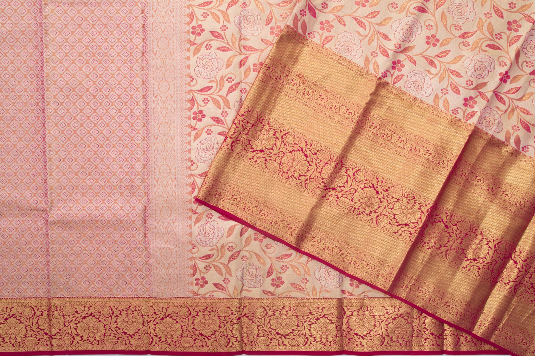 Taranga Kanchi Silk Tissue Jaal Gold Saree