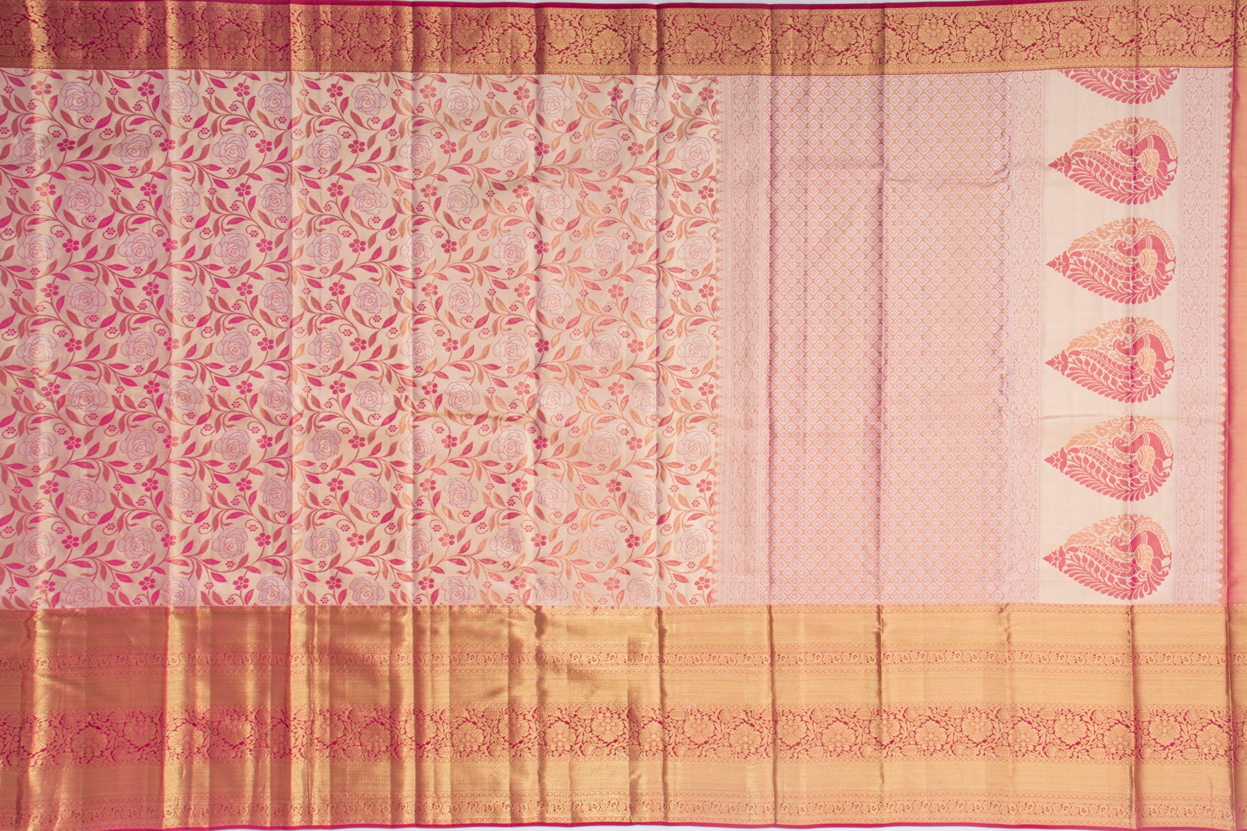 Taranga Kanchi Silk Tissue Jaal Gold Saree