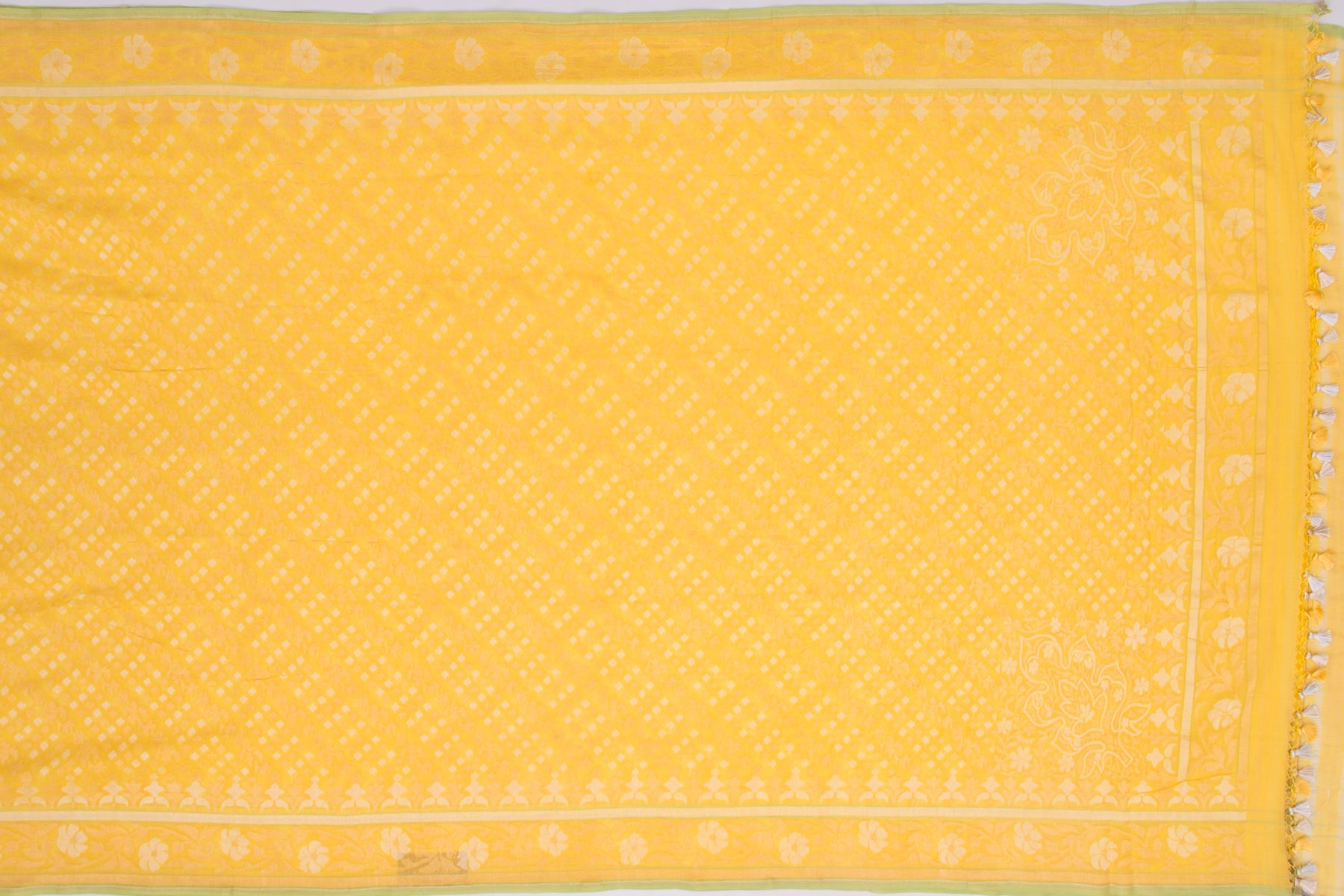 Banarasi Cotton Yellow Saree