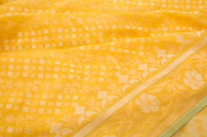 Banarasi Cotton Yellow Saree