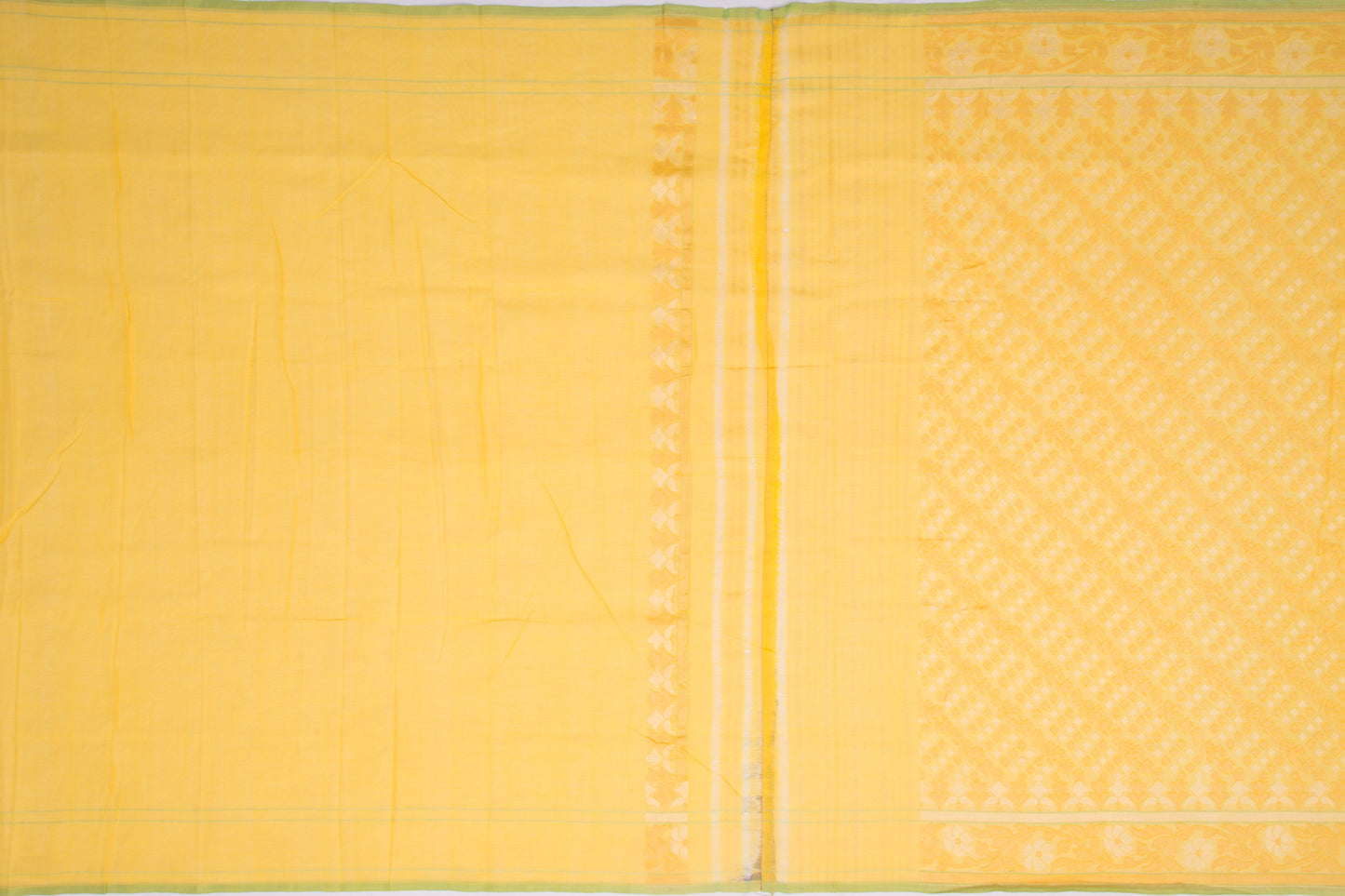 Banarasi Cotton Yellow Saree