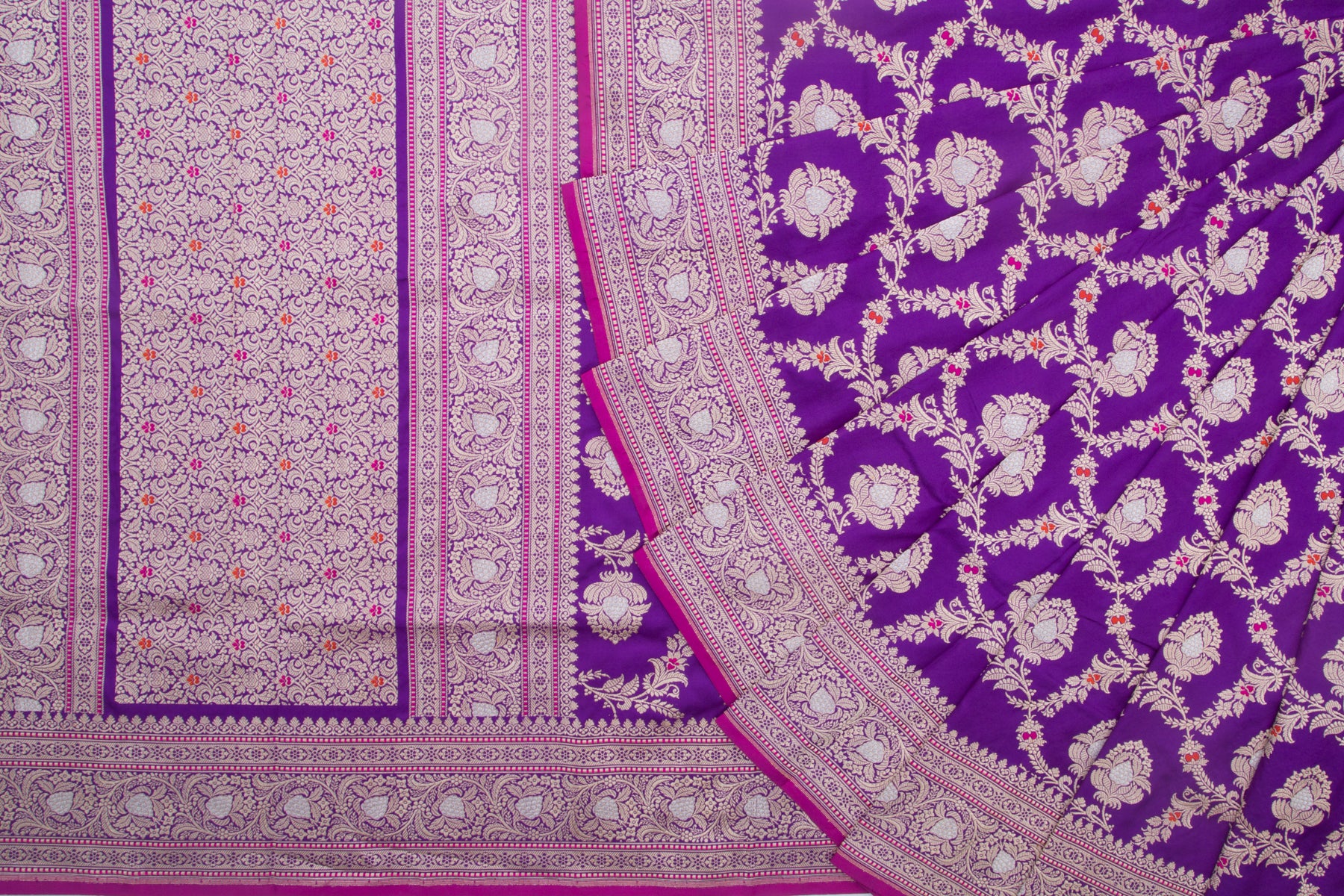 Banarasi Silk Kadwa Jaal Violet Saree
