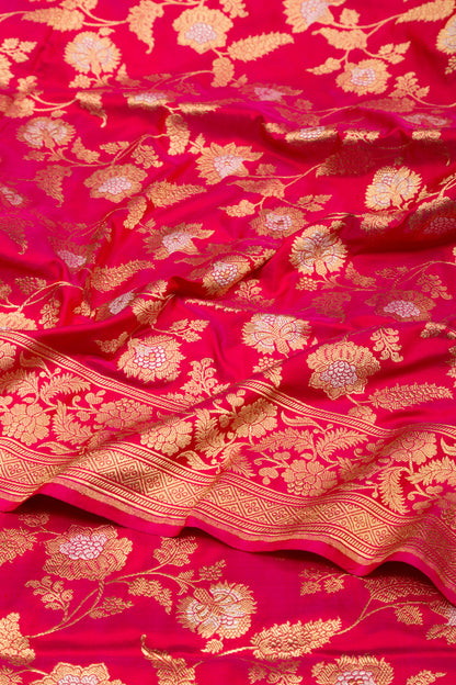 Banarasi Silk Kadwa Jaal Red Saree