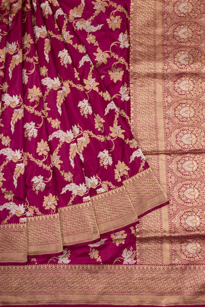 Banarasi Silk Kadwa Jaal Purple Saree