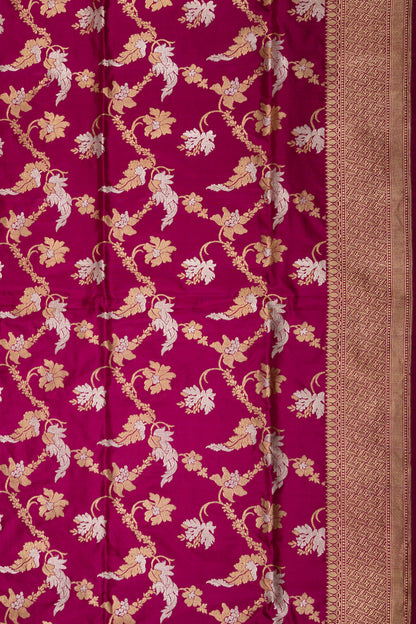 Banarasi Silk Kadwa Jaal Purple Saree