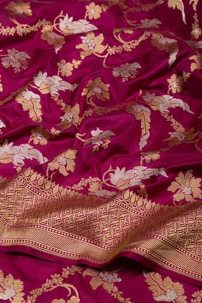Banarasi Silk Kadwa Jaal Purple Saree