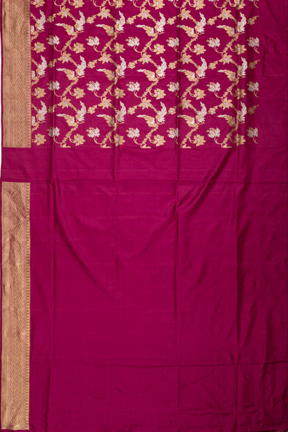 Banarasi Silk Kadwa Jaal Purple Saree