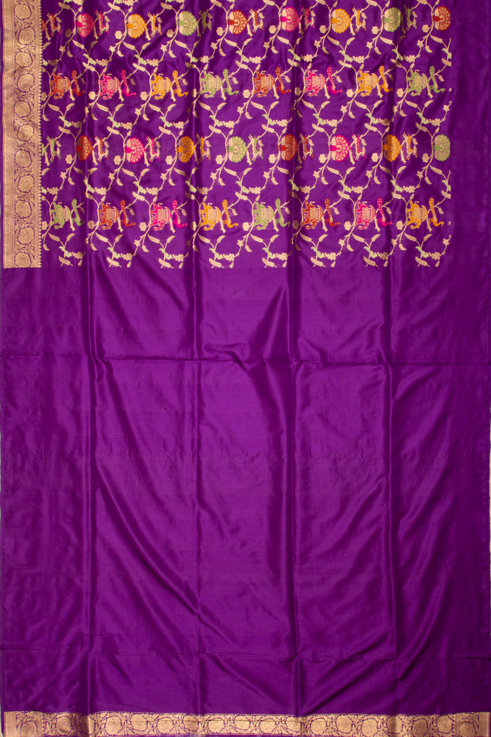 Banarasi Silk Kadwa Jaal Violet Saree