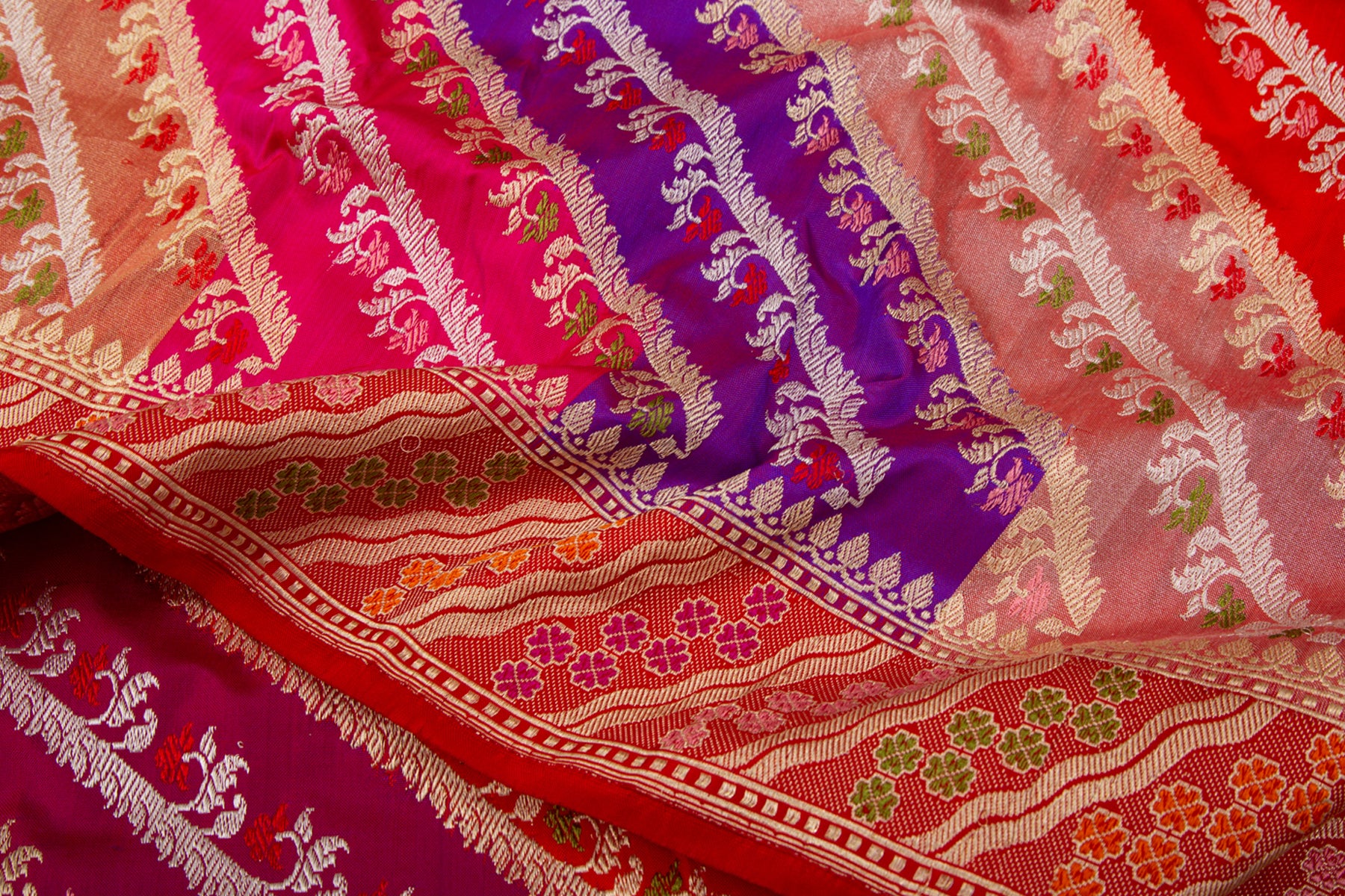 Banarasi Silk Rangkat Kadwa Jaal Multicolor Saree