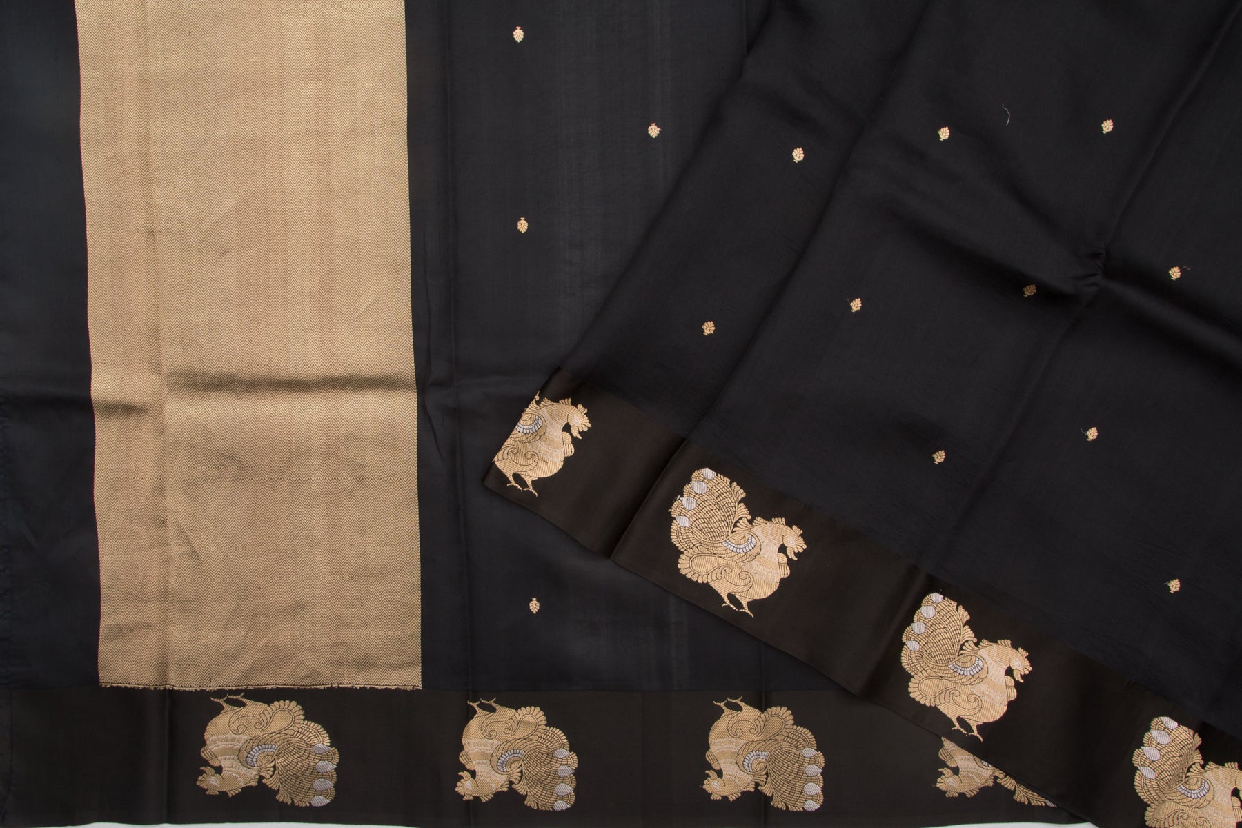 Banarasi Katan Silk Butta Black Saree