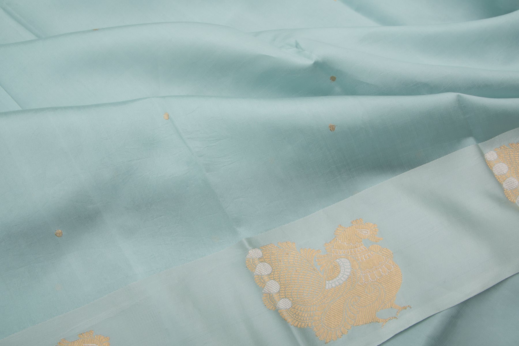 Banarasi Katan Silk Butta Pastel Blue Saree