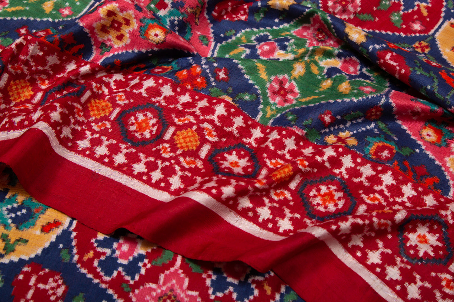 Patan Patola Silk Ikat Multicolour Saree